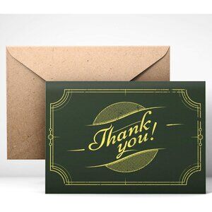 Thank You Cards (24pcs), Includes Blank Cards & Envelopes with Stickers, 4 x 6"